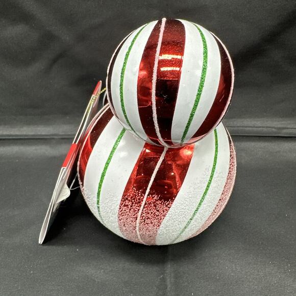 Disney Mickey Mouse Icon Glass Ball Ear Sketchbook Ornament Red Peppermint NWT - Picture 2 of 8